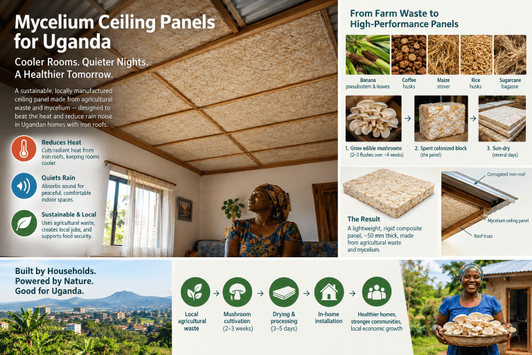 Mycelium Insulation for Ugandan Homes: A Biomanufacturing Case Study